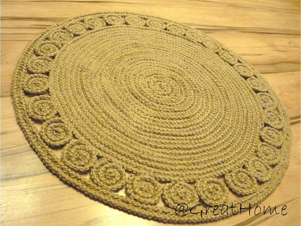 Exclusive Jute Rug, Retro Style Rug, Braided style Rug, Floor decor, 32 inches (80cm), no.005