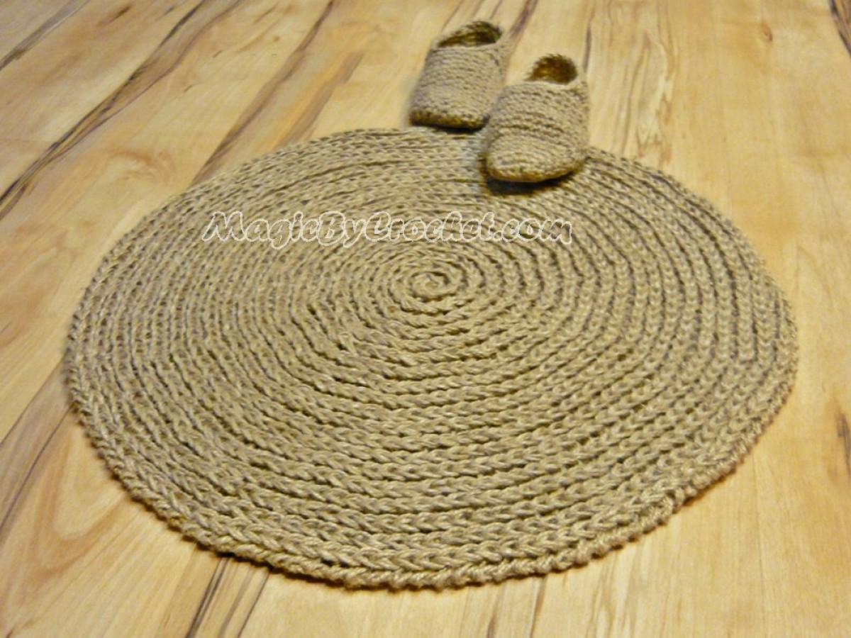 Cottage Rug, Round Area Rug, Handmade, Natural, Jute rug, no.012
