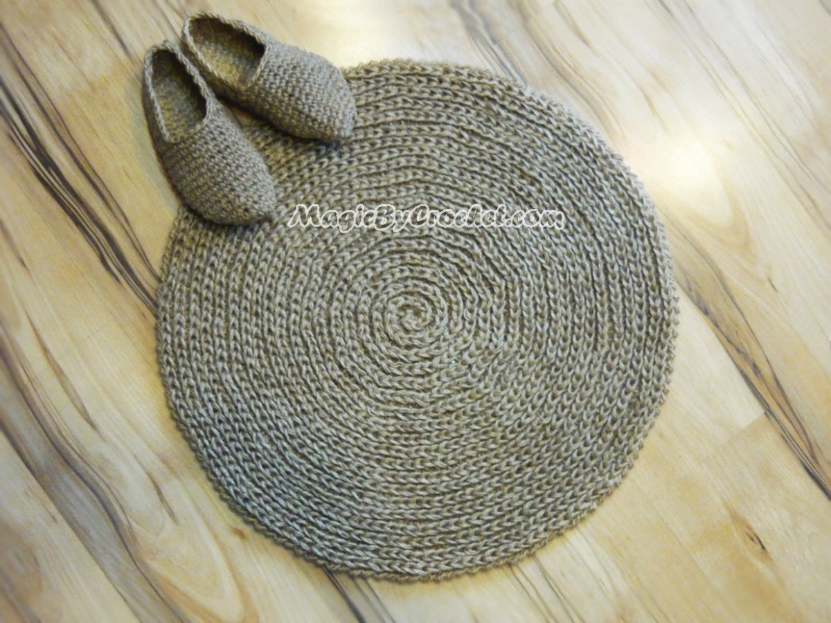 Cottage Rug, Round Area Rug, Handmade, Natural, Jute rug, no.012