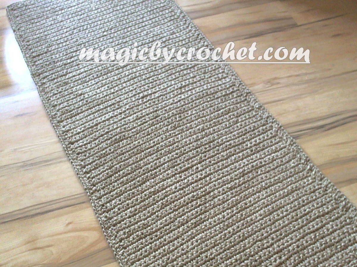 Extra Long Hallway Runner Rug, Handmade, Jute Crochet Rug, no.032
