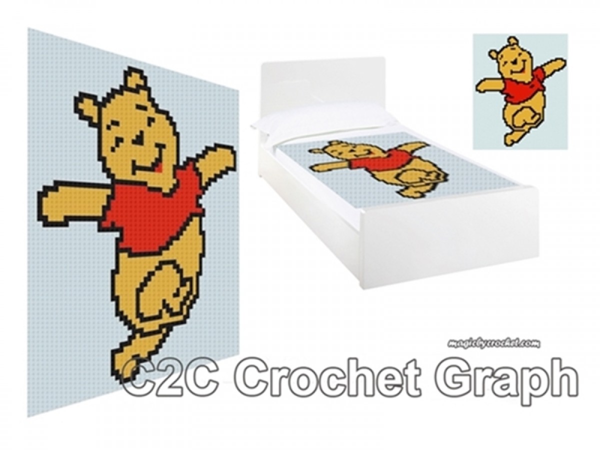 Winnie the Pooh PDF Chart, C2C crochet Graph, Instant Download, No.005
