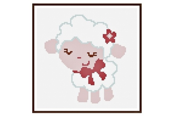 C2C crochet baby sheep blanket
