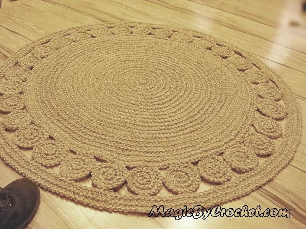 Nautical decor, Natural rug, Jute Rug, Accent Rug, Round Rug, 40 inches (100cm), no.007