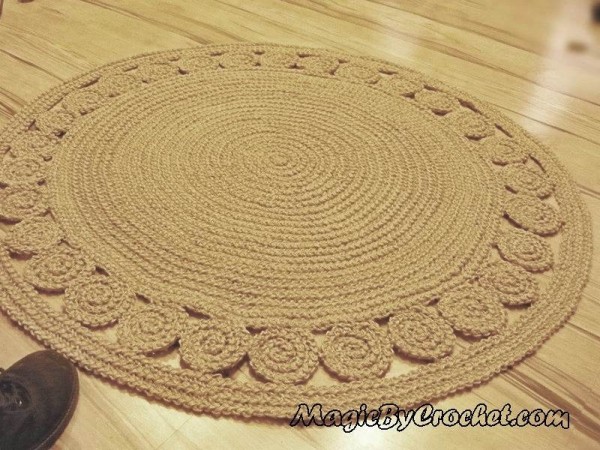 Nautical decor, Natural rug, Jute Rug, Accent Rug, Round Rug, 40 inches (100cm), no.007