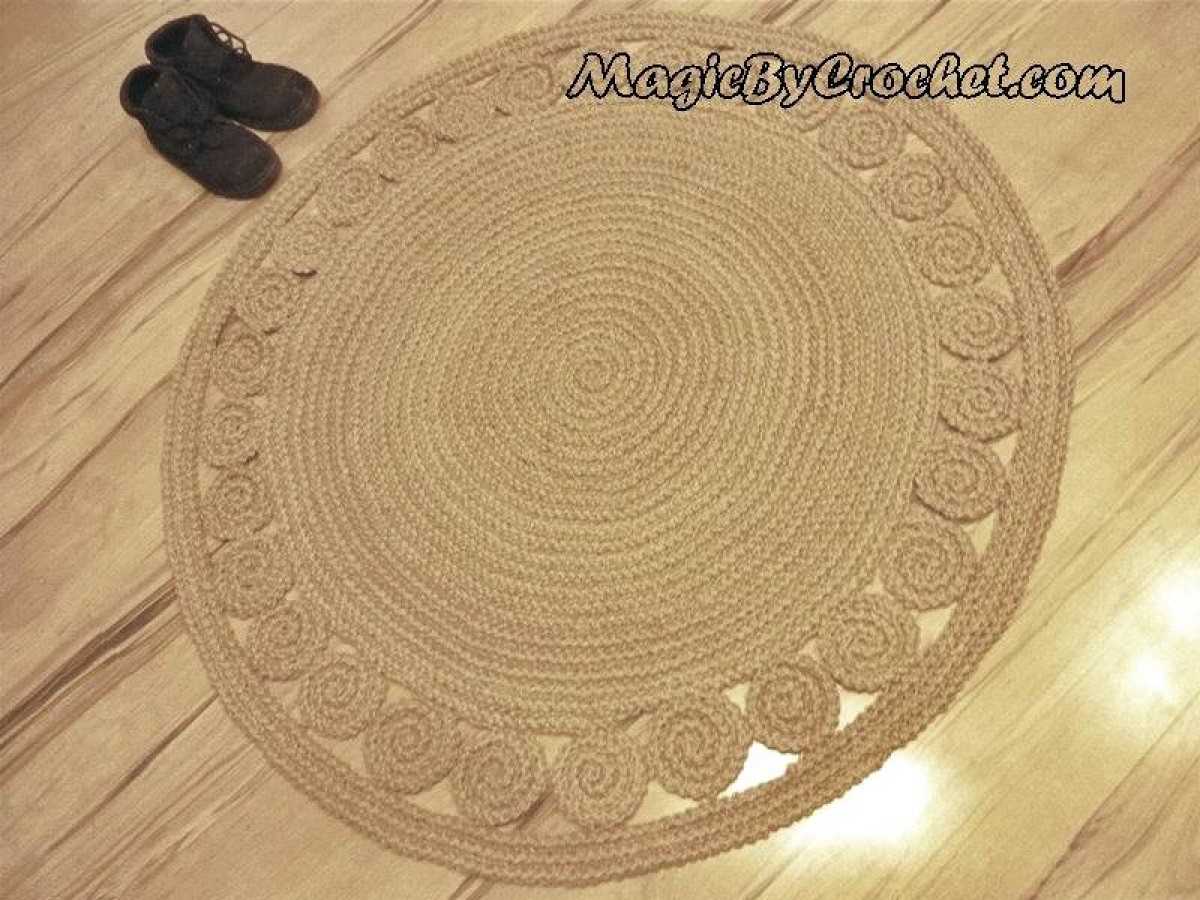 Nautical decor, Natural rug, Jute Rug, Accent Rug, Round Rug, 40 inches (100cm), no.007