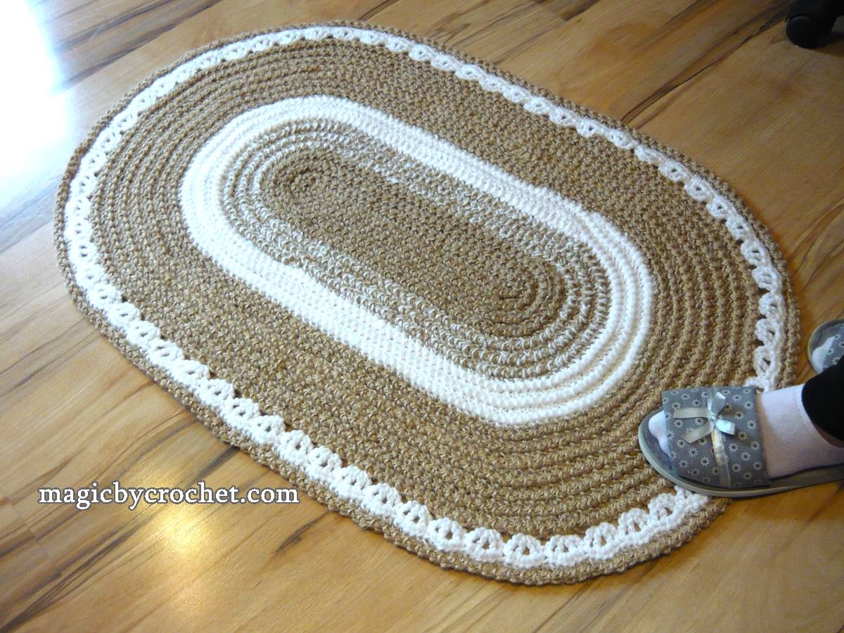 Oval Braided Rug, Oval jute rug, 2x3 ft Rug, Crochet Rug , Handmade rug, no.008