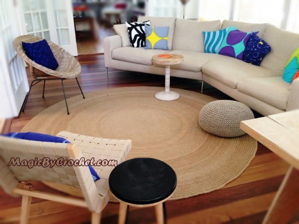 Florida Rug, 8 ft, Premium Jute, Area Rug, Large Round Rug, Braided rug, Modern Rug, no.051