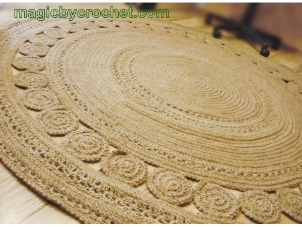 Amazing Jute Rug, Living Rug 7 foot, Luxury, Large rug, Handmade Area Rug, , Deluxe Rug, no.055
