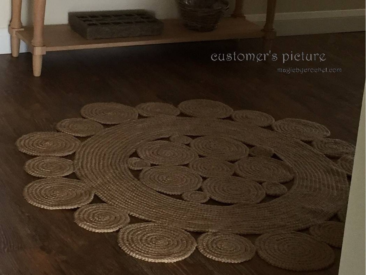 Bohemian rug, Jute Rug, 140 cm, Handmade, Crochet rug, Modern rug, no.127
