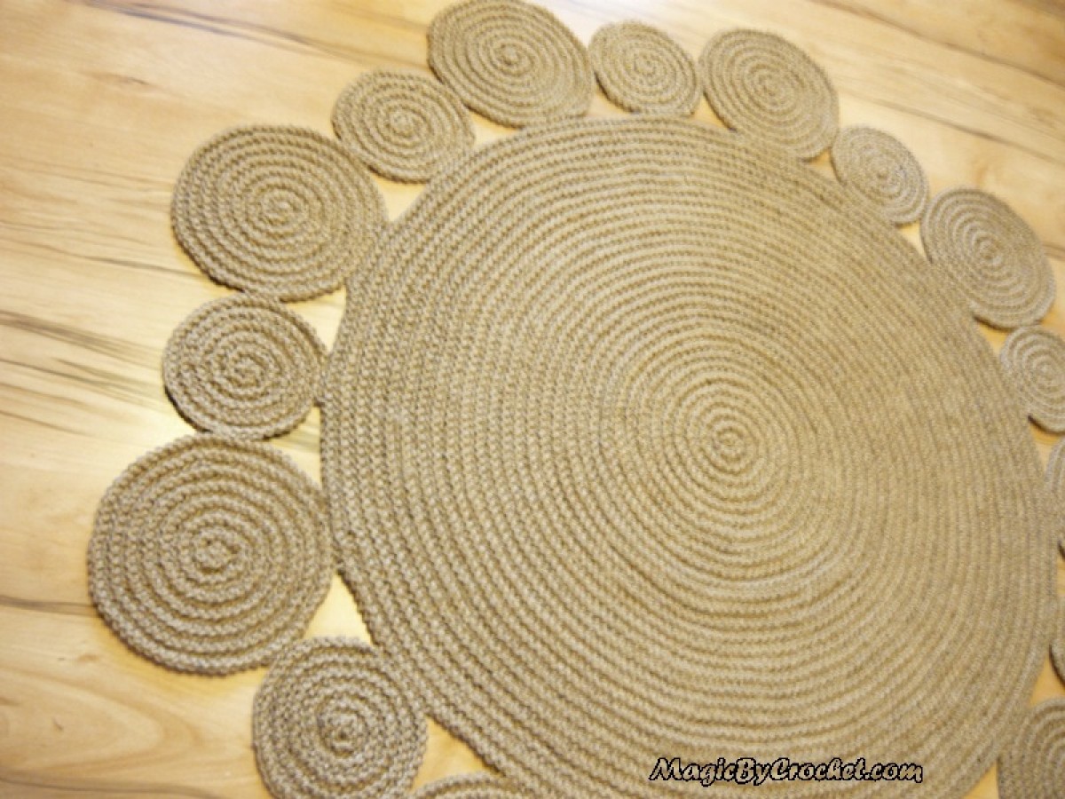 Playful rug, Area rug, Braided rug, Jute Rug, Handmade rug, 5 ft ( 150 cm ), no.001