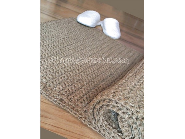 Natural Hallway Runner Rug, Rug 7x2 feet Handmade, Natural Jute Rug, no.009