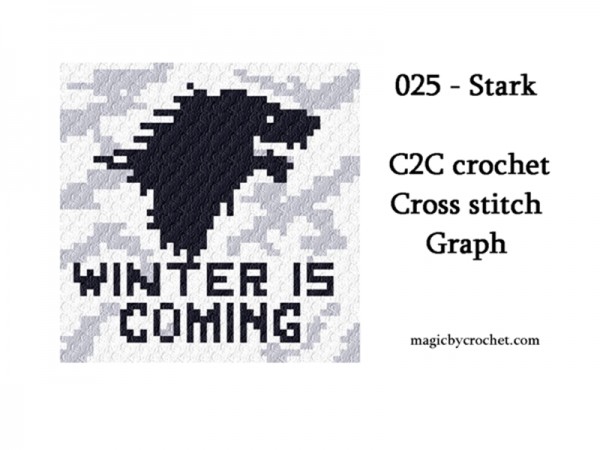 C2C crochet Graph, PDF instant download, Stark, Baby size blanket , No.025