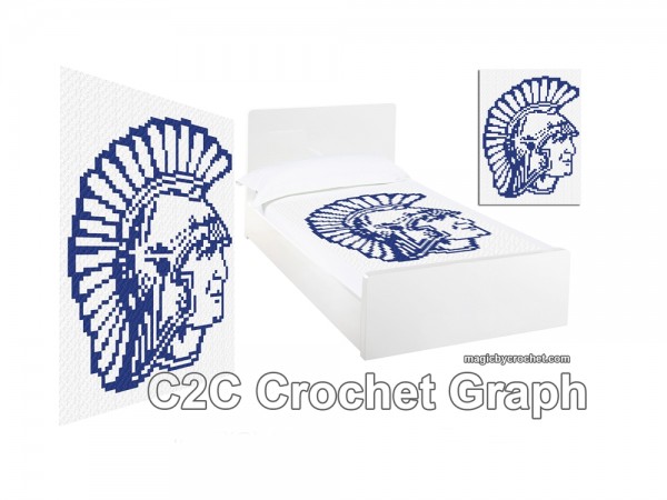 Centurion - C2C crochet Graph, Spartan pattern, Pdf Chart, Instant Download, No.400