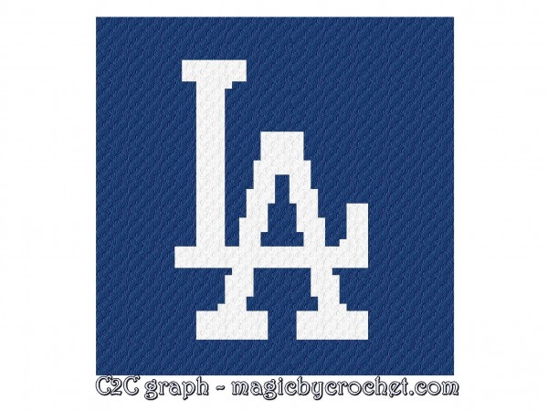 LA Dodgers blanket, C2C blanket, Baby size, C2C crochet graph, PDF download, no.440