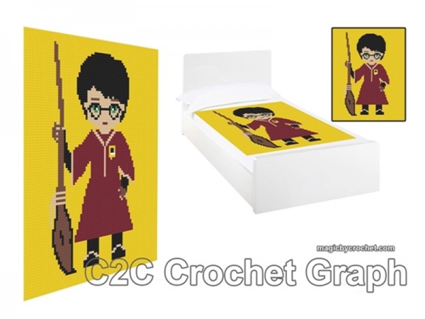 C2C crochet Graph, Harry Potter PDF Chart, Instant Download, No.006