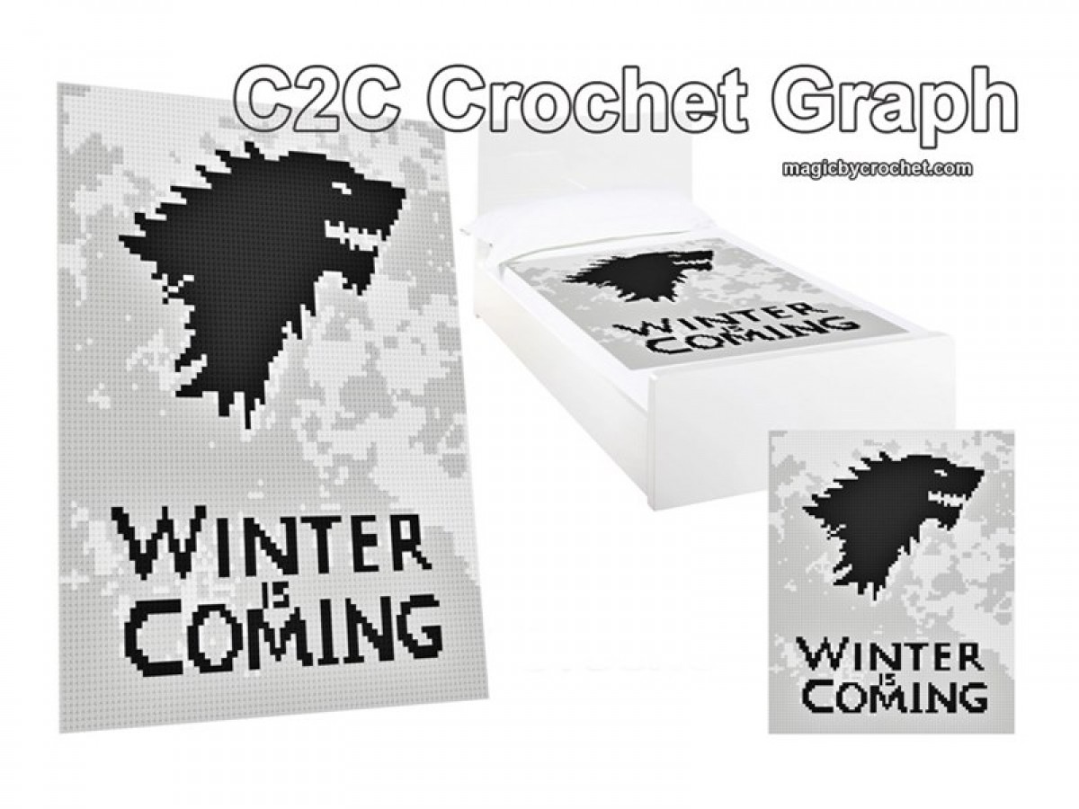 C2C Crochet Graph, Winter is coming, C2C Chart, Instant Download, No.021