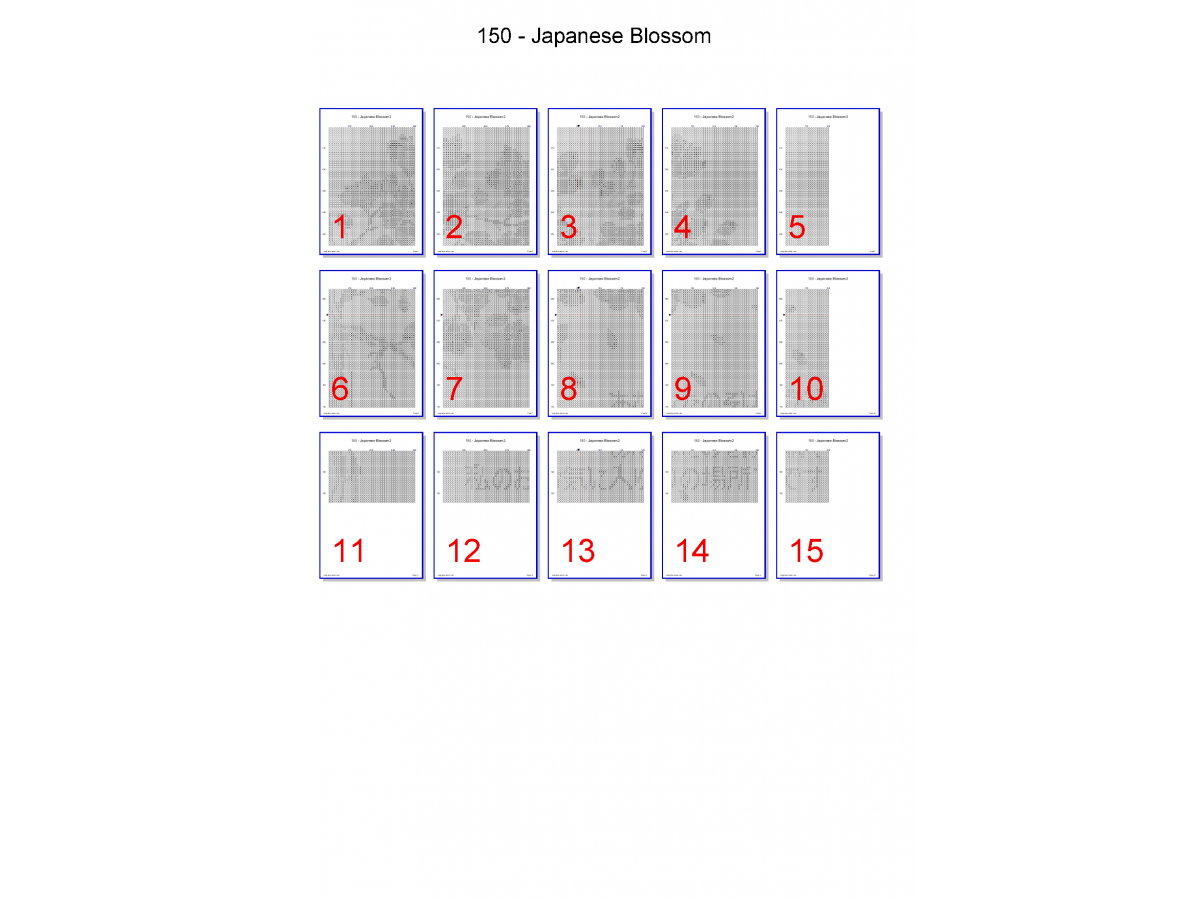 Japanese Cherry Blossom, Cross Stitch, Chart, Pattern, PDF instant download, No.150