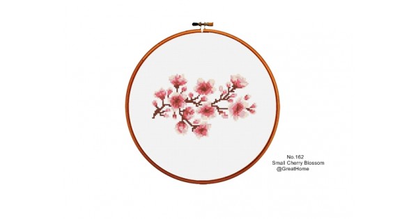 Small Cherry Blossom Cross Stitch Chart Pattern, PDF instant download ...
