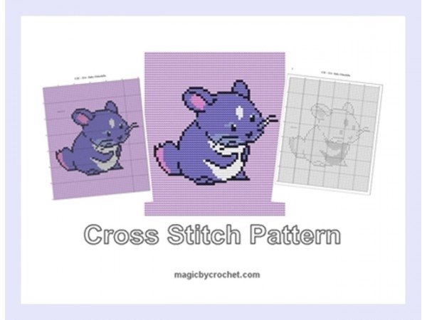 Baby Chinchilla, Cross Stitch Pattern, Cute Baby Animnal, PDF Chart, No.214