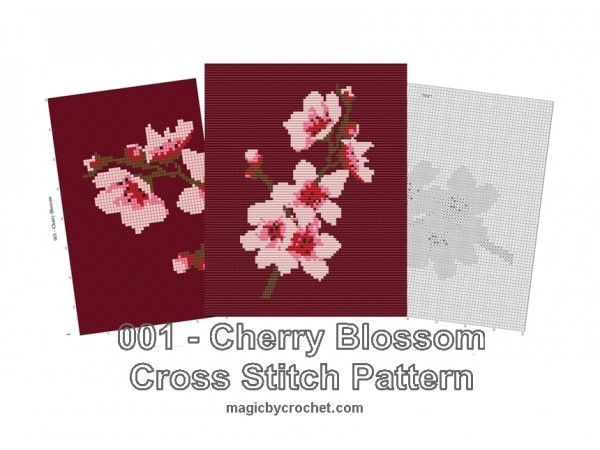 Cherry Blossom Graph, Cross stitch pattern, Instant Download, No.001