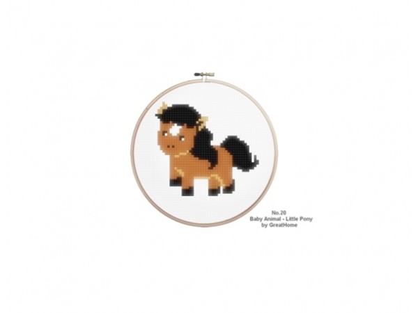 Little Pony Cross Stitch Chart Pattern, No.020, Small C2C crochet Graph