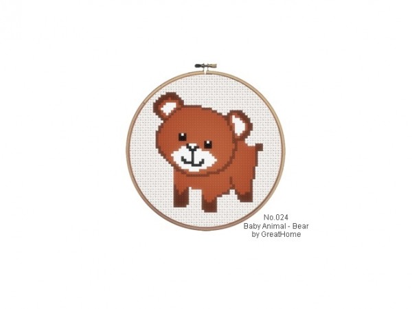 PDF instant download, Baby Bear C2C graph, Cross Stitch Chart Pattern, No.025, corner to corner crochet