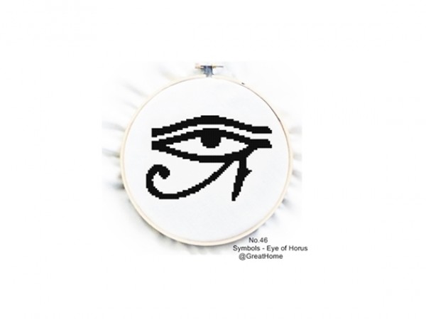 Eye of Horus , Blackwork, Cross Stitch Pattern , PDF beginner cross stitch, Protection Sign, No.046