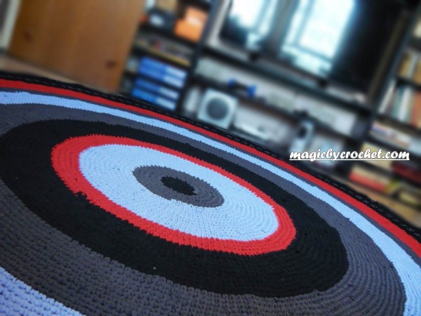 Large round rug, 8 ft Crocheted rug, Rag rug, Handmade rug, Bedroom rug, no.001