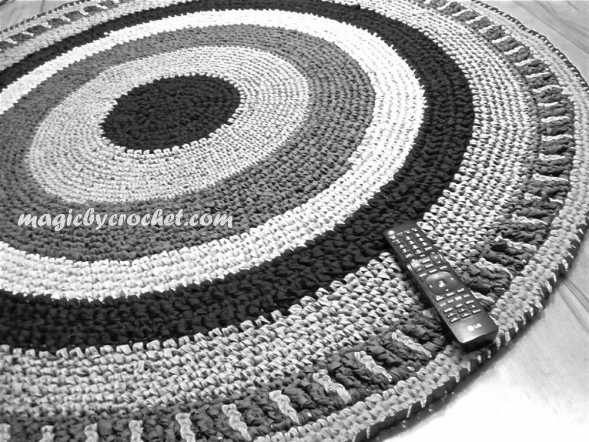 Round rug -  Rag rug- Nursery rug -Handmade rug- Home decor - 5 ft Round carpet, no.002