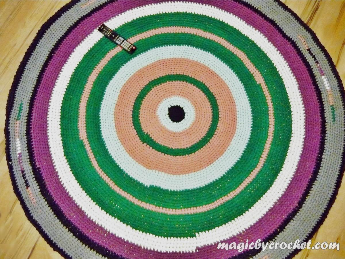 Crochet Rug, Large Round Rug, Rag Rug, Nursery Rug, Large Area Rug, 210 cm,  Handmade Rug, no.003