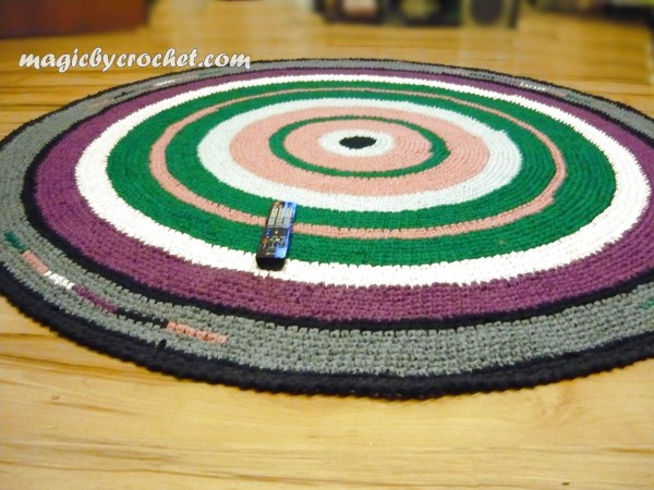 Crochet Rug, Large Round Rug, Rag Rug, Nursery Rug, Large Area Rug, 210 cm,  Handmade Rug, no.003