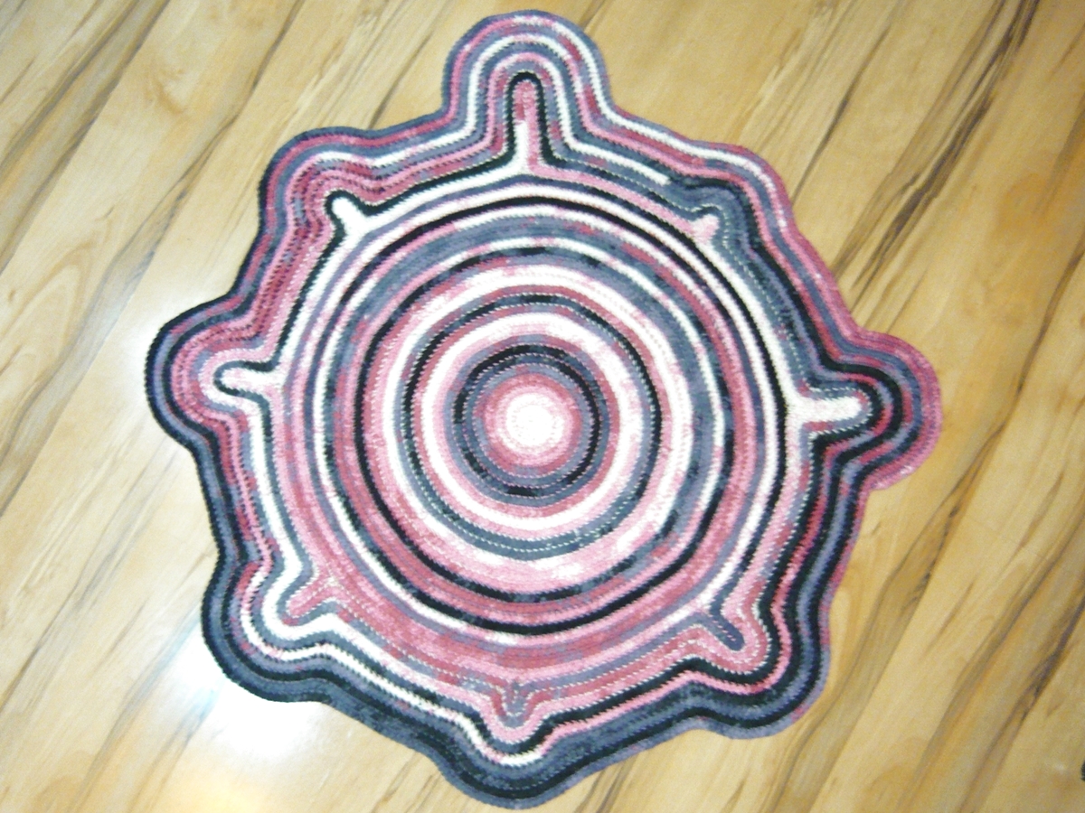 Splash Rug, OOAK rug, Free-form Rug, Handmade Rug, Braided Crochet Rug, Bohemian Rug, Area Rug, no.200